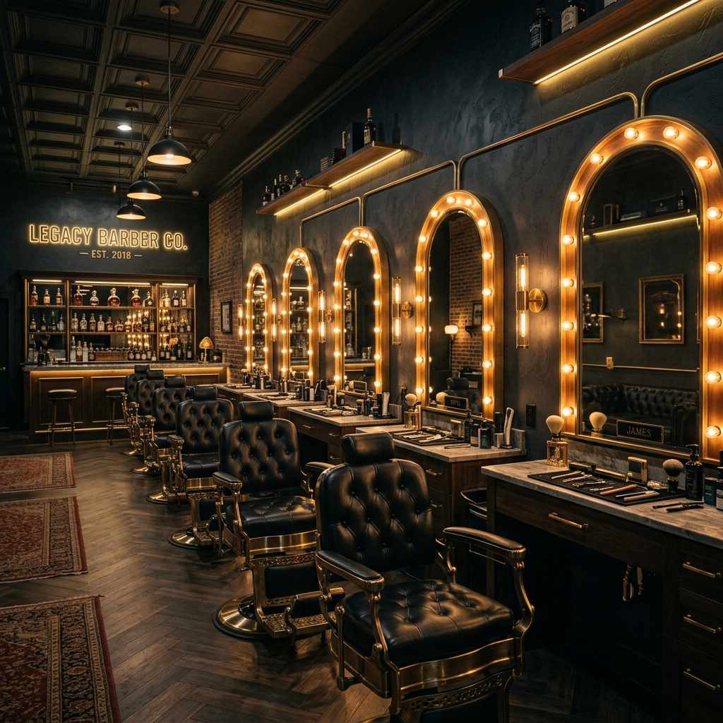 Modern Memphis barbershop interior